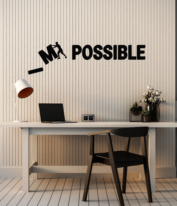 Vinyl Wall Decal Motivation Inspiring Word Possible Stickers Mural (g4854)