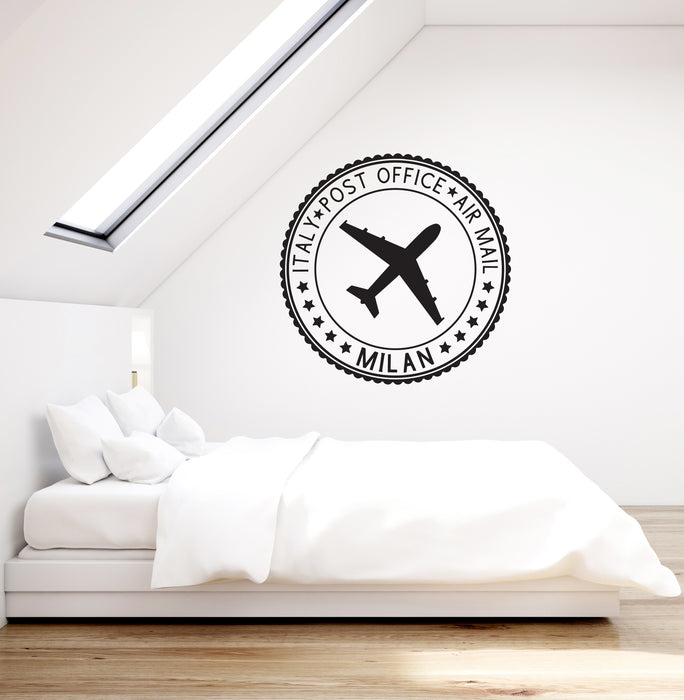 Vinyl Wall Decal Post Stamp Italy Air Mail Bedroom Living Room Decor Stickers Mural (ig6092)