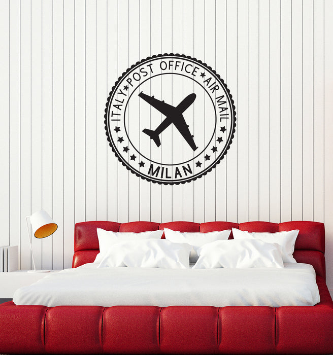 Vinyl Wall Decal Post Stamp Italy Air Mail Bedroom Living Room Decor Stickers Mural (ig6092)