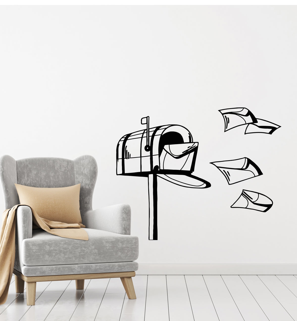 Vinyl Wall Decal Post Letter Envelope Mail Postal Worker Stickers Mura ...