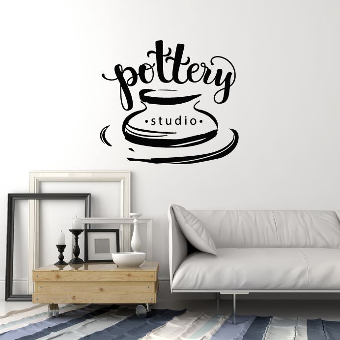 Vinyl Wall Decal Pottery Studio Ceramics Clay Tableware Workshop Stickers Mural (g4147)