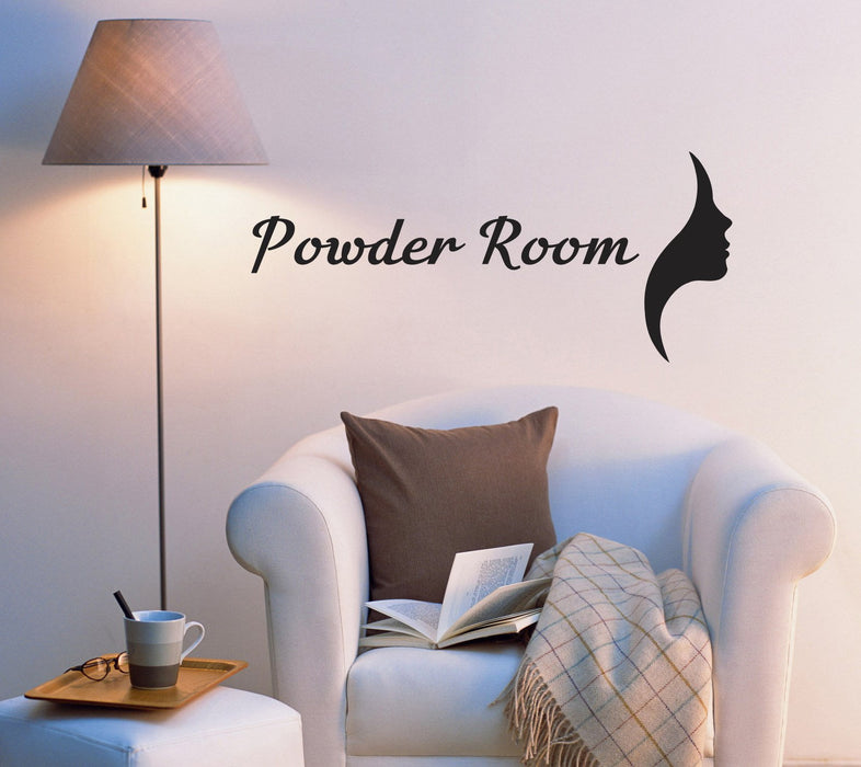 Vinyl Wall Decal Powder Room Decor Stickers Quote Words Letters ig5541 (22.5 in x 10 in)