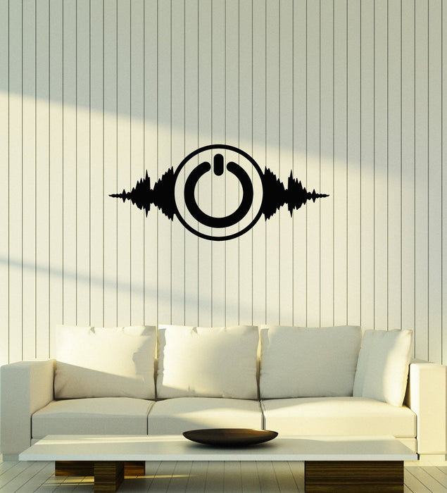 Vinyl Wall Decal Power Button Music Musical Art Room Decor Stickers Mural (ig5666)