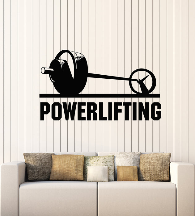 Vinyl Wall Decal Powerlifting Gym Fitness Iron Sports Motivation Stickers Mural (g1893)