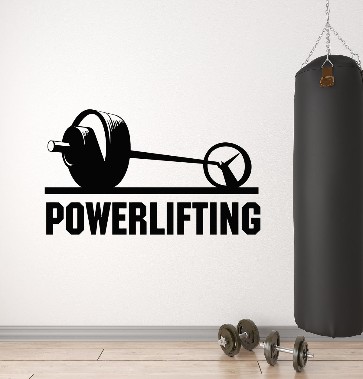 Vinyl Wall Decal Powerlifting Gym Fitness Iron Sports Motivation Stick ...