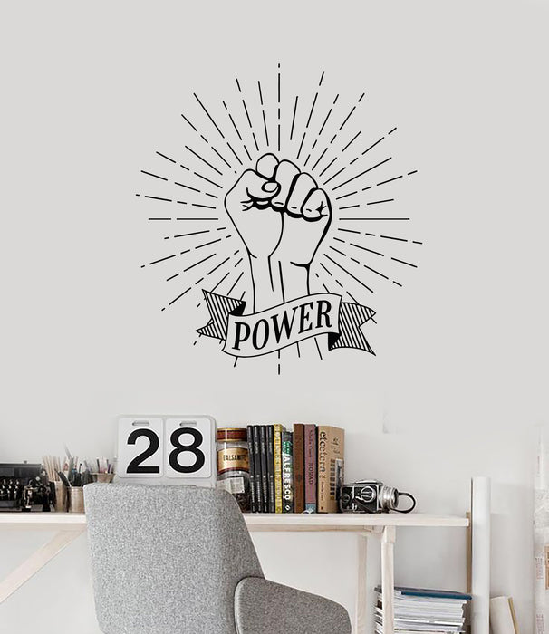 Autocollant mural en vinyle avec symbole de poing pour entraînement de puissance, centre de remise en forme (g7060)