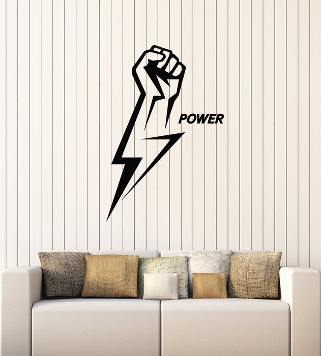 Vinyl Wall Decal Power Lightning Sport Athlete Powerlifter Stickers Mural (g4070)