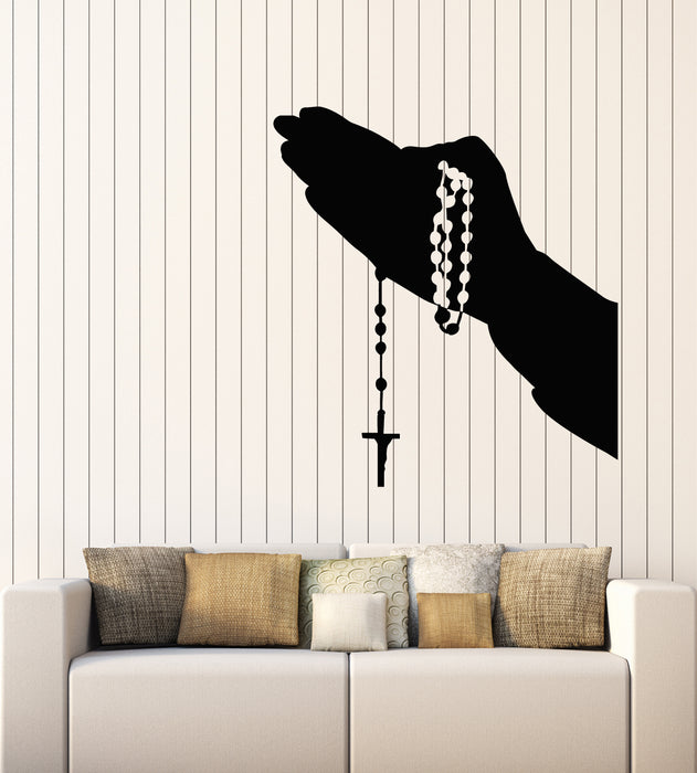 Vinyl Wall Decal Religion Art Prayer Room Cross Jesus Christianity Stickers Mural (g1787)