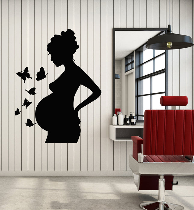 Виниловые наклейки на стену Бабочки Мама Беременная Женщина Семейные наклейки Фреска (g6125)