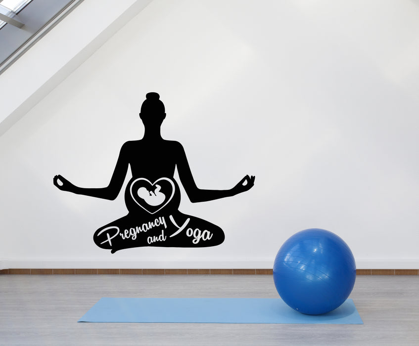 Vinyl Wall Decal Pregnancy And Yoga Studio Pregnant Mother Meditation Stickers Mural (g3141)