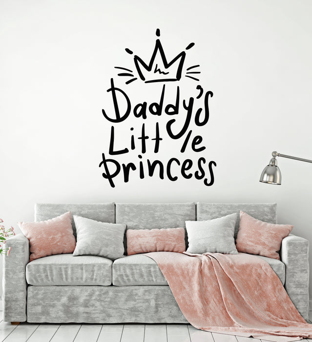 Vinyl Wall Decal Little Princess Girl Baby Room Nursery Crown Stickers Mural (g589)