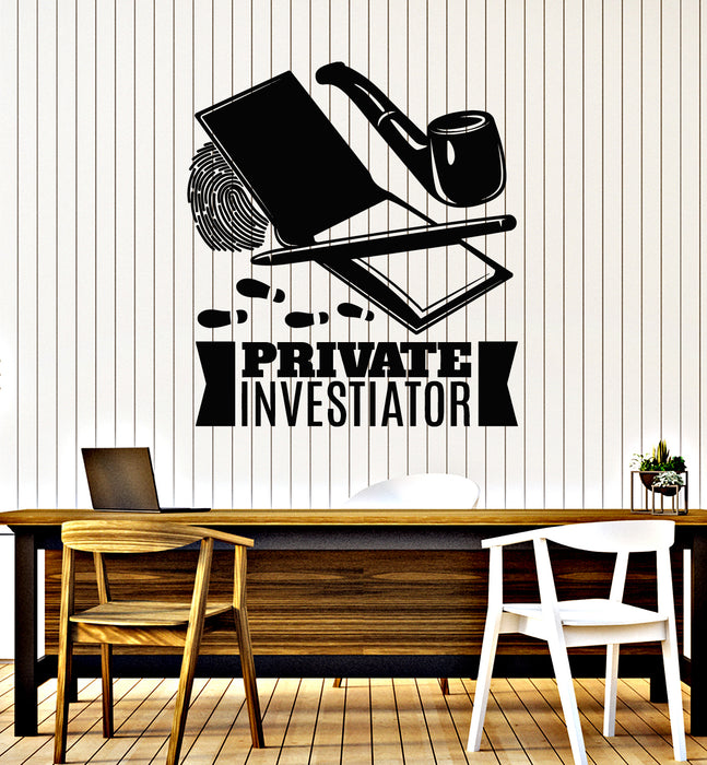 Vinyl Wall Decal Detective Private Investigator Fingerprint Sleuth Tube Stickers Mural (g3507)