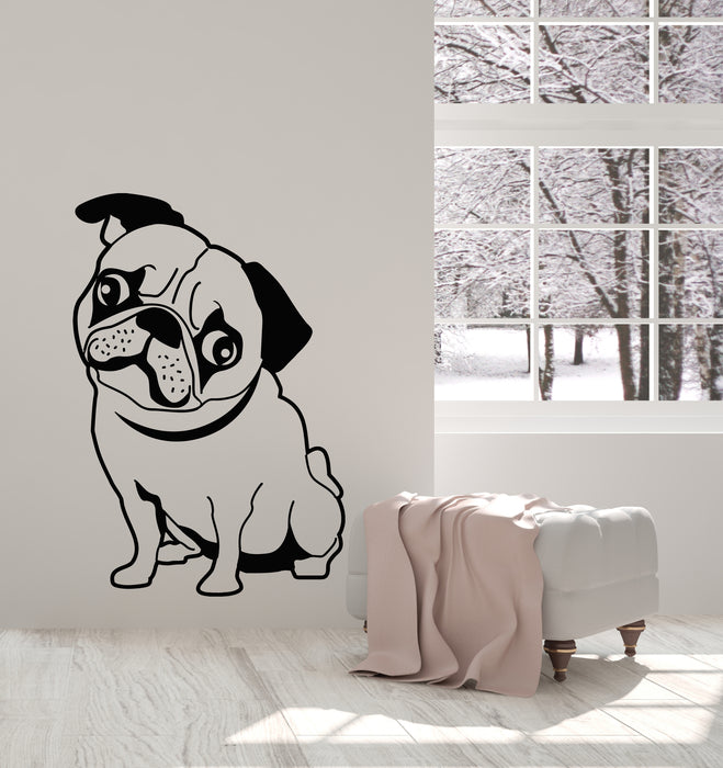 Vinyl Wall Decal Puppy Pug Dog Pet Shop House Animal Grooming Stickers Mural (g1045)