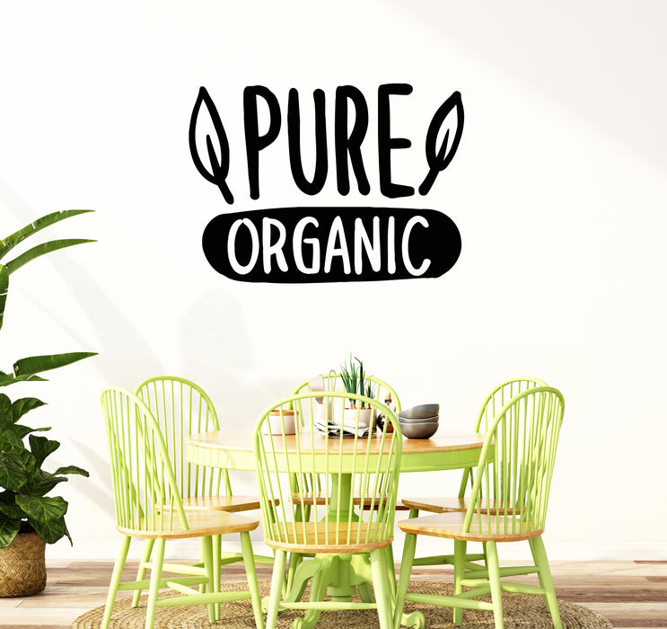 Vinyl Wall Decal Pure Organic Product Healthy Eating Decor Stickers Mural (g7412)