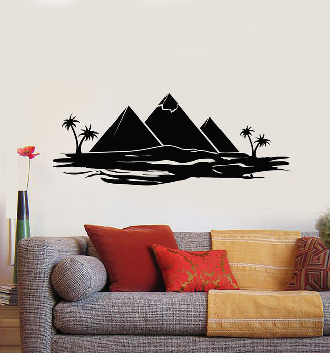 Vinyl Wall Decal Egypt Tourism Travel Pyramids Palm Trees Desert Stickers Mural (g1563)