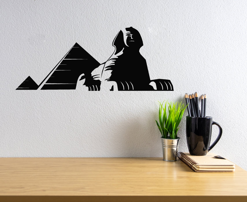 Vinyl Wall Decal Pyramid Sphinx Mythology Egypt Tribal Decor Stickers Mural (g7817)