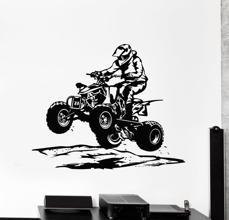 Vinyl Wall Decal Quad Bike ATV Racing Extreme Man Sports Stickers Mural (g5517)