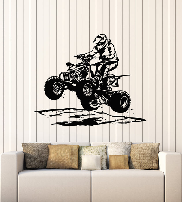 Vinyl Wall Decal Quad Bike ATV Racing Extreme Man Sports Stickers Mural (g5517)