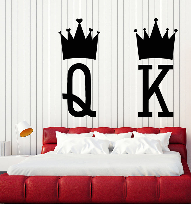 Vinyl Wall Decal Queen King Crown Bedroom Romantic Stickers Mural (g5152)