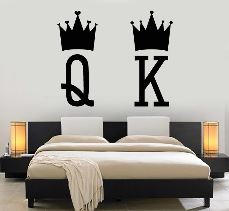Vinyl Wall Decal Queen King Crown Bedroom Romantic Stickers Mural (g5152)
