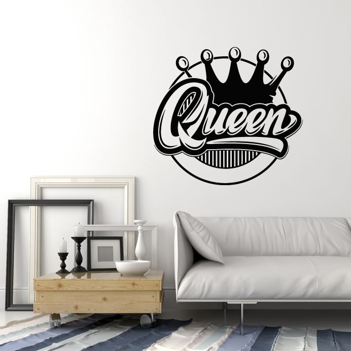 Vinyl Wall Decal Queen Crown Logo Kingdom Home Decor Stickers Mural (g3787)