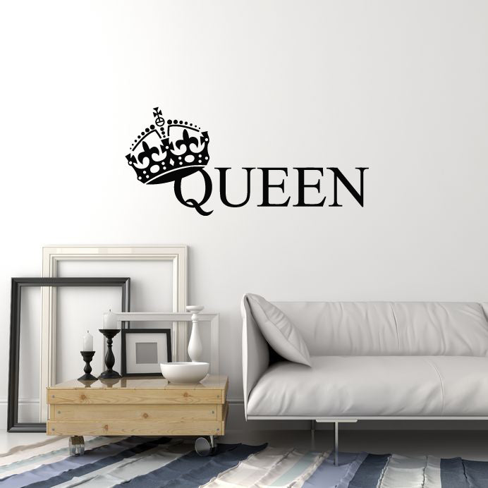 Vinyl Wall Decal Crown Queen Sign Kingdom Beauty Salon Stickers Mural (g3702)