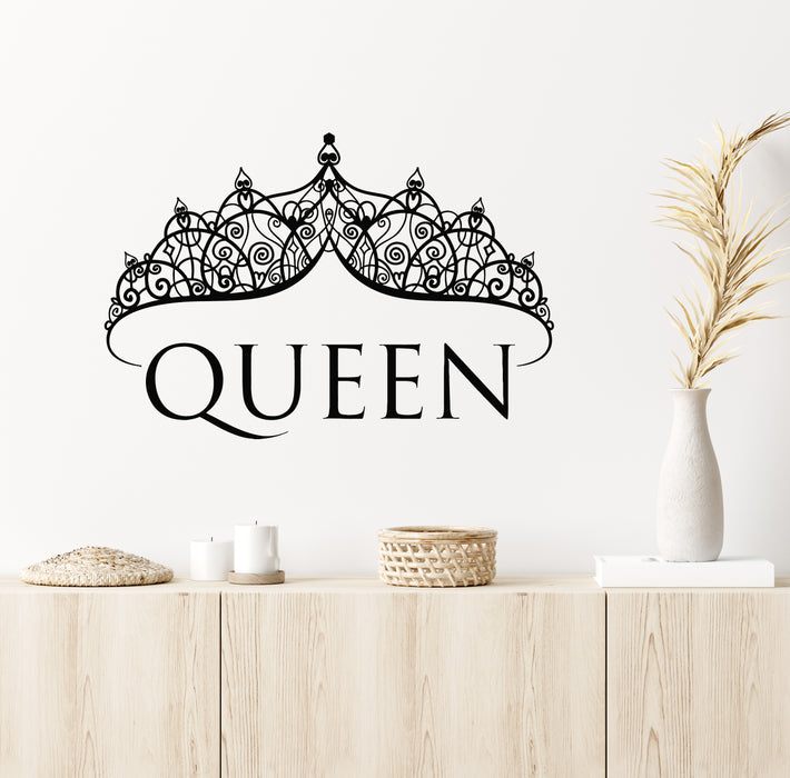 Vinyl Wall Decal Royal Crown Queen Tiara Beauty Spa Salon Stickers Mural (g5479)