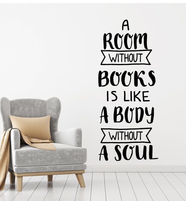 Vinyl Wall Decal Bookworm Reading Room Book Quote Library Shop Stickers Mural (g1097)
