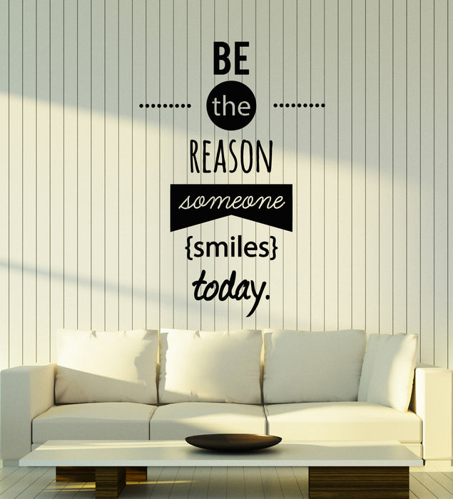 Vinyl Wall Decal Positive Typographic Words Smiles Inspirational Phrase Stickers Mural (g1298)