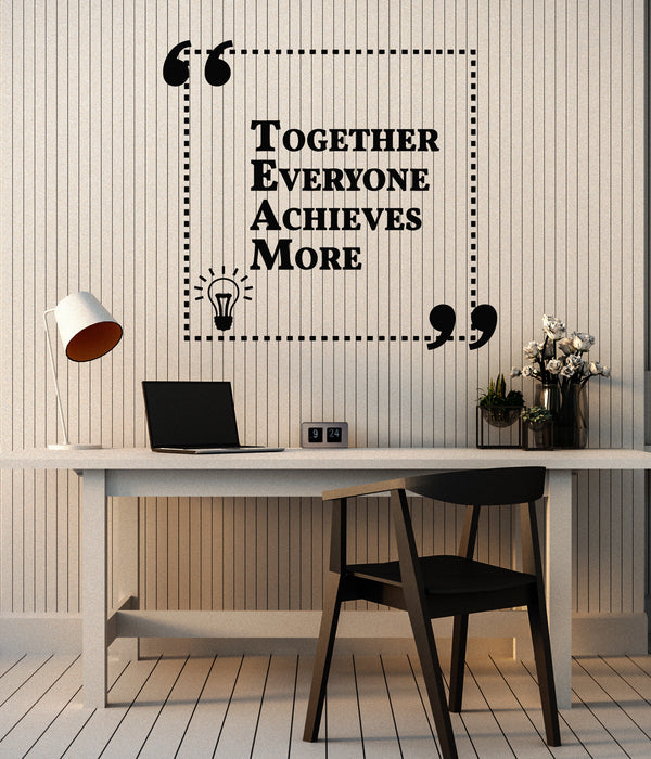 Vinyl Wall Decal Together Everyone Achieves More Team Quotes Stickers Mural (g1783)