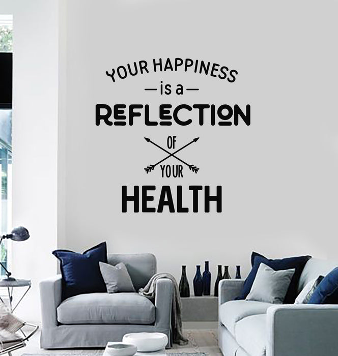 Vinyl Wall Decal Health Healthy Quote Motivation Words Happiness Stickers Mural (g1853)