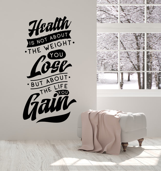 Vinyl Wall Decal Health Healthy Motivation Quote Good Phrase Home Gym Stickers Mural (g1925)