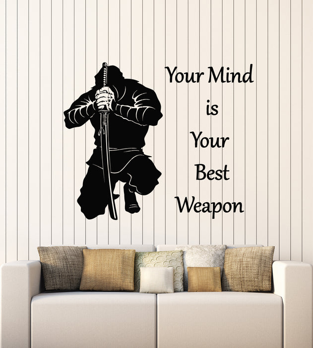Vinyl Wall Decal Samurai Quote Words Weapon Japanese Warrior Stickers Mural (g2296)