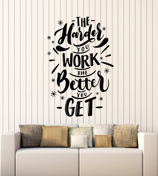 Vinyl Wall Decal Motivation Work Phrase Quote Room Home Decor Stickers Mural (g2625)