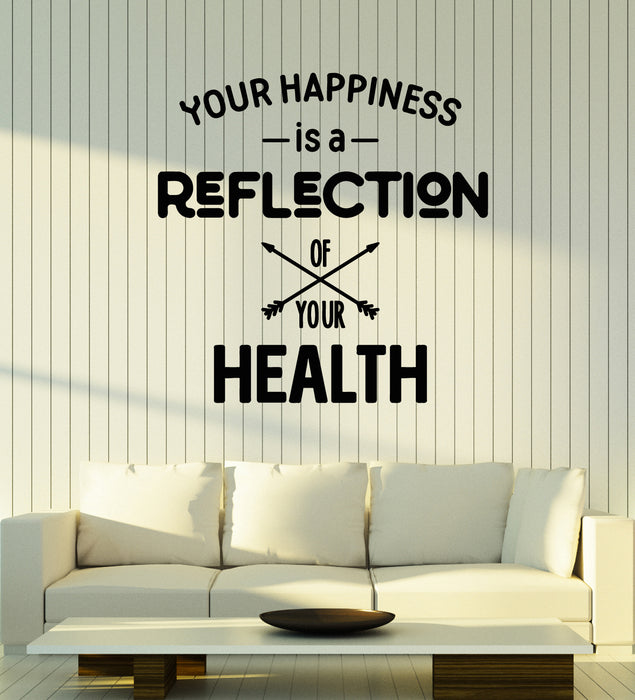 Vinyl Wall Decal Inspiring Quote Words Happiness Health Stickers Mural (g2794)