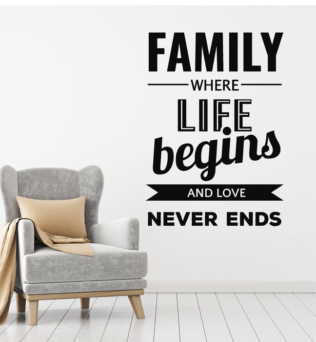 Vinyl Wall Decal Family Inspiring Quote Words Room Home Decor Stickers Mural (g804)