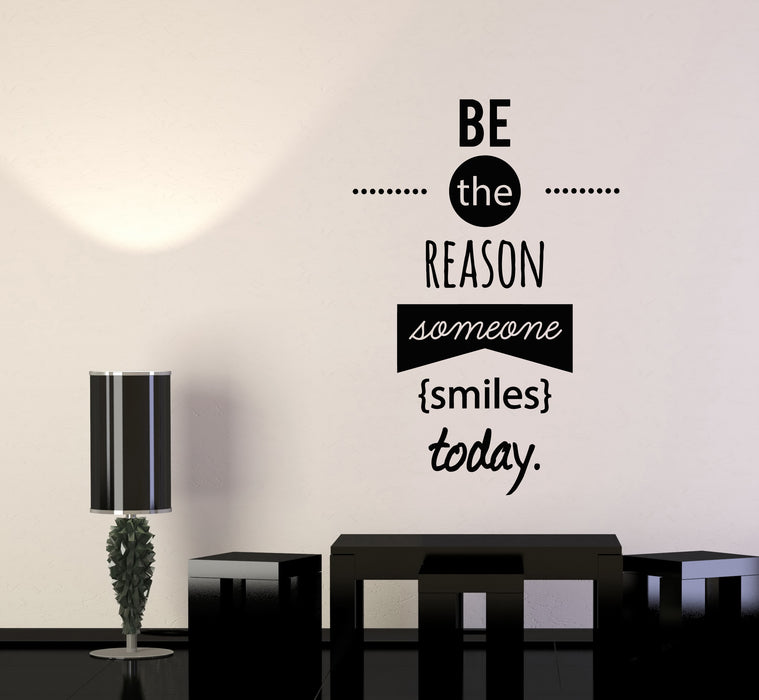Vinyl Wall Decal Positive Typographic Words Smiles Inspirational Phrase Stickers Mural (g1298)
