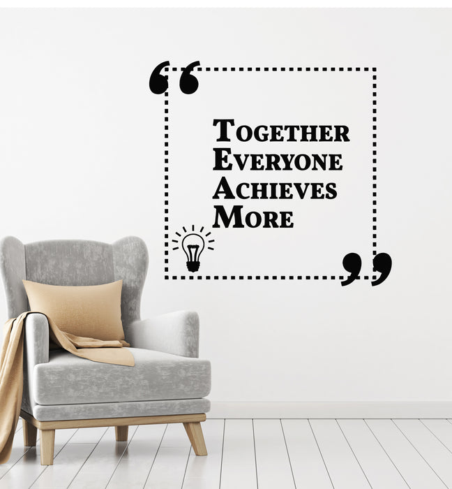 Vinyl Wall Decal Together Everyone Achieves More Team Quotes Stickers Mural (g1783)