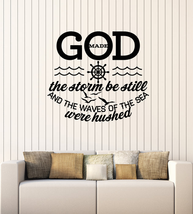 Vinyl Wall Decal Psalm Quote God Make The Storm Be Still Religion Bible Stickers Mural (g1840)