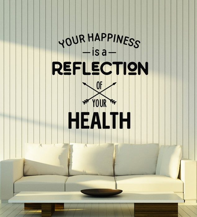 Vinyl Wall Decal Health Healthy Quote Motivation Words Happiness Stickers Mural (g1853)