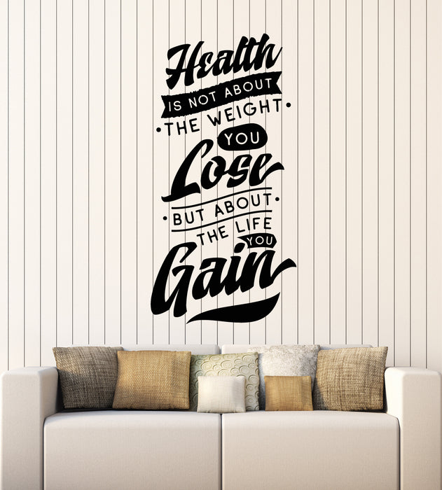 Vinyl Wall Decal Health Healthy Motivation Quote Good Phrase Home Gym Stickers Mural (g1925)