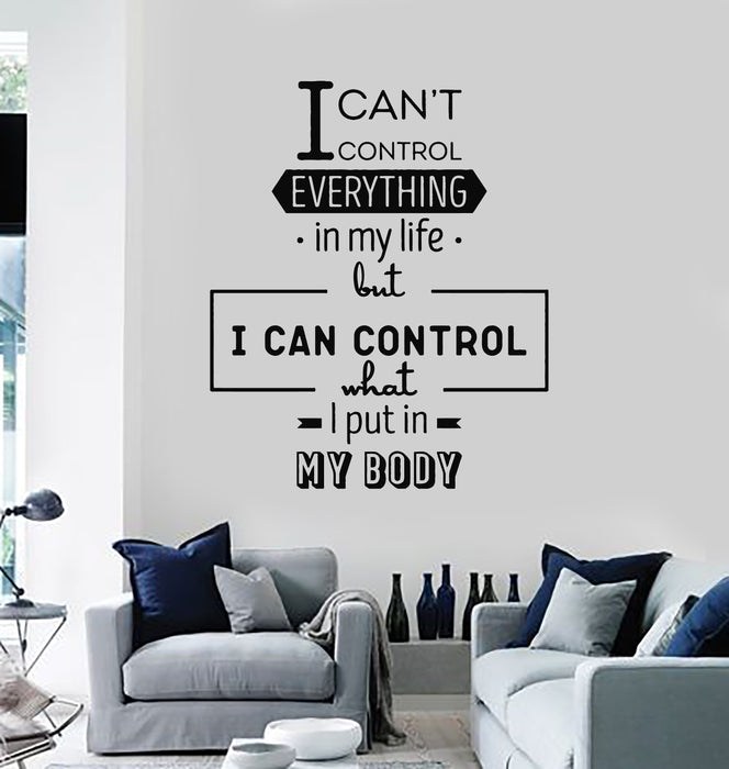 Vinyl Wall Decal Healthy Lifestyle Diet Nutritionist Motivational Quote Words Stickers Mural (g2259)