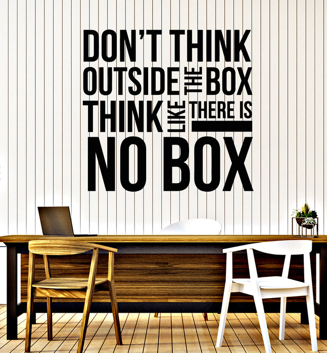 Vinyl Wall Decal Outside The Box Motivation Quotes Words  Stickers Mural (g2600)