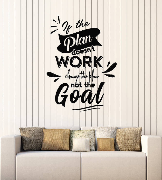 Vinyl Wall Decal Change Plan Work Goal Quote Office Words Stickers Mural (g4311)