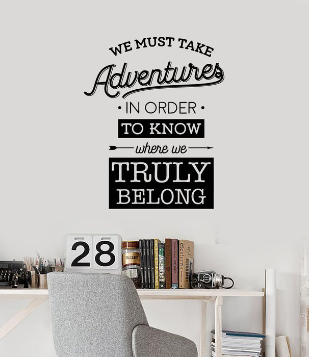 Vinyl Wall Decal Adventure Awaits Inspiring Quote Words Stickers Mural (g3473)