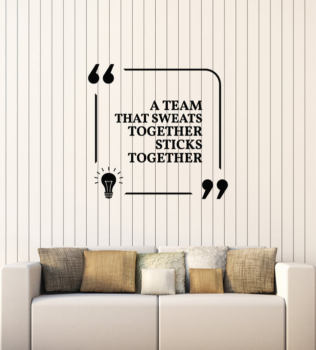 Vinyl Wall Decal Phrase Team Work Quote  Together Office Decor Stickers Mural (g4172)