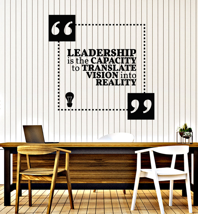 Vinyl Wall Decal Leadership Inspiring Motivation Quote Words Stickers Mural (g4566)