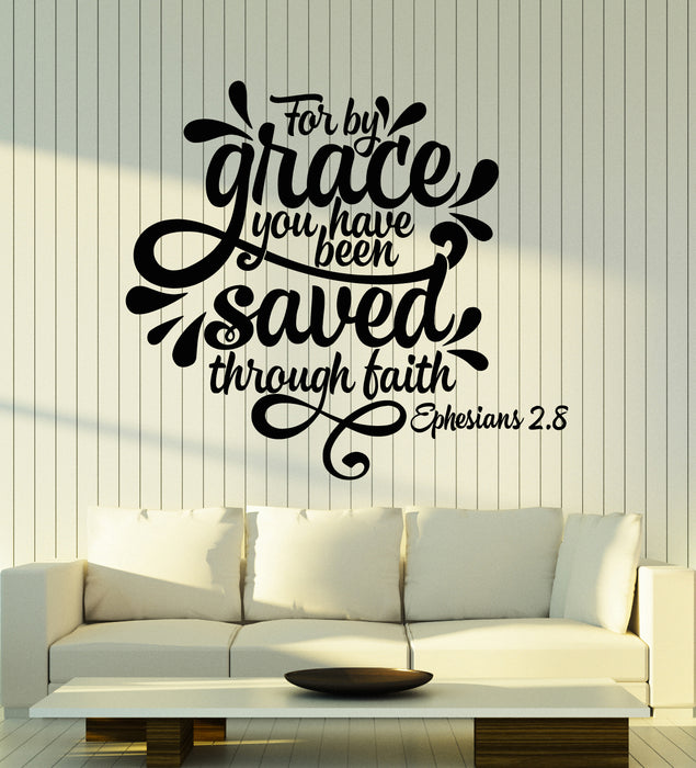 Vinyl Wall Decal Grace Quote Words Lettering Religion Home Stickers Mural (g5320)