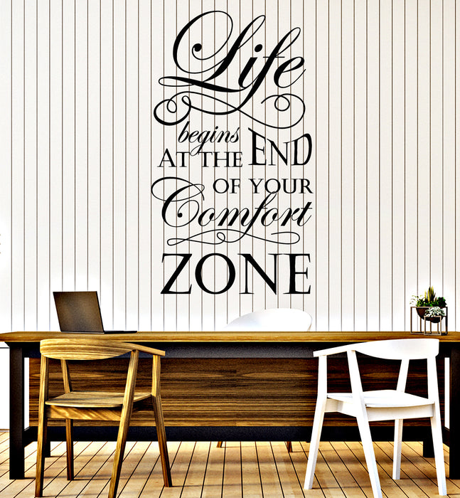 Vinyl Wall Decal Comfort Zone Motivation Quote Words Stickers Mural (g6034)