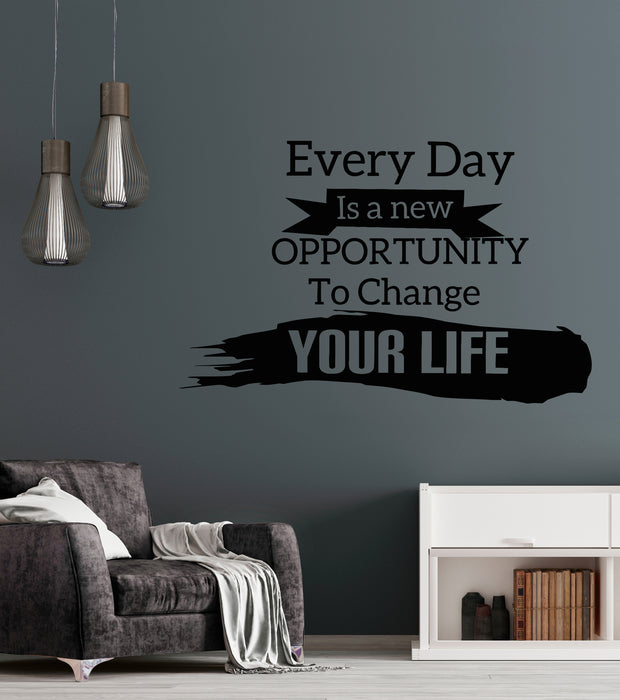 Vinyl Wall Decal  Change Your Life Motivation Words Quote Decor Stickers Mural (g8177)